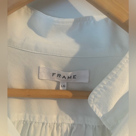 FRAME Gillian White Silk Blouse - Picture 3 of 5